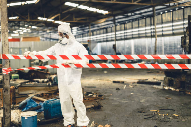 Professional Sewage Cleanup technician working in Durham, OR